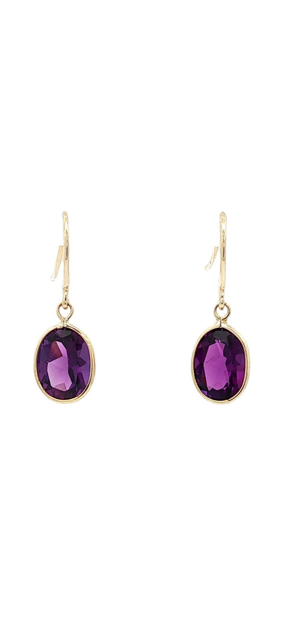 9K Gold Earrings with Amethyst